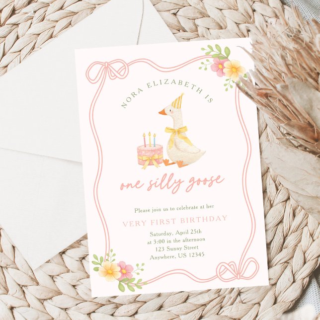 Invitation d'anniversaire pour une petite oie idio (Créateur téléchargé)