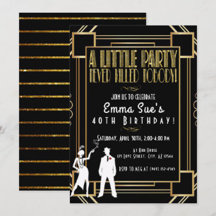 Invitation d'anniversaire pour une soirée Flapper