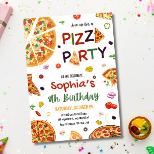 Invitation d'anniversaire pour une soirée pizza, A