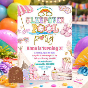 Invitation d'anniversaire pour une soirée pyjama a