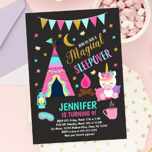 Invitation d'anniversaire pour une soirée pyjama l