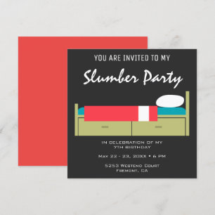 Invitation d'anniversaire pour une soirée pyjama m