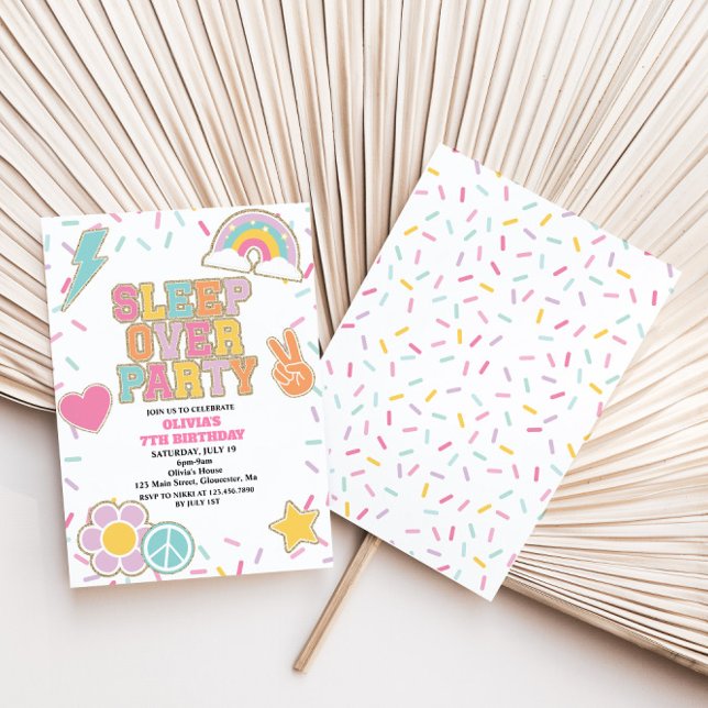 Invitation d'anniversaire pour une soirée pyjama P (Créateur téléchargé)