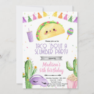Invitation d'anniversaire pour une soirée pyjama t
