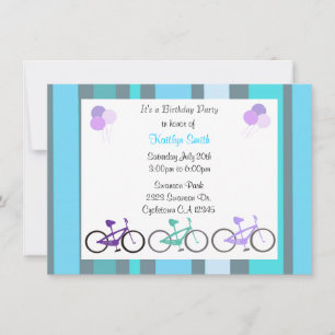 Invitation d'anniversaire pour vélos mignons