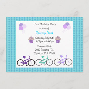 Invitation d'anniversaire pour vélos mignons