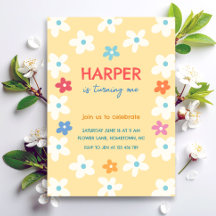 Invitation d'anniversaire premier anniversaire flo