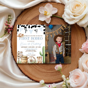 Invitation d'anniversaire Premier Rodéo avec Photo