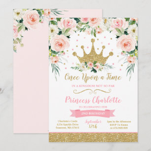 Invitation d'anniversaire Princess Gold Princess C
