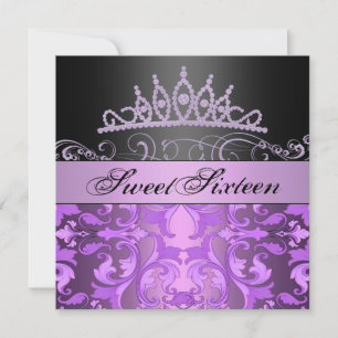 Invitation d'anniversaire Purple Princess Sweet16