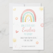 Invitation d'anniversaire Rainbow