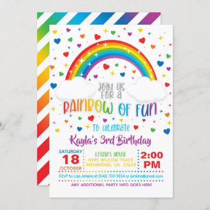 Invitation d'anniversaire Rainbow