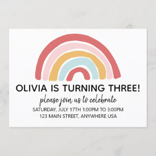 Invitation d'anniversaire Rainbow