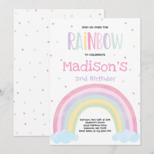 Invitation d'anniversaire Rainbow Pastel Rainbow P