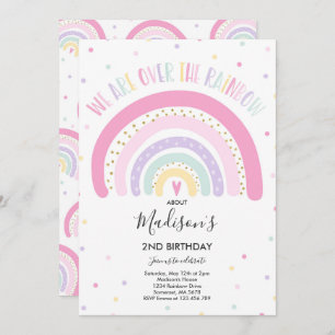 Invitation d'anniversaire Rainbow Pastel Rainbow P