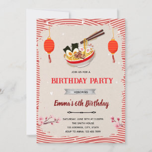 Invitation d'anniversaire Ramen