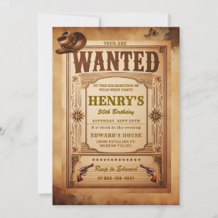 Invitation d'anniversaire Recherchée, Pays Ouest A