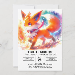 Invitation d'anniversaire Renard Pastel pour Enfan