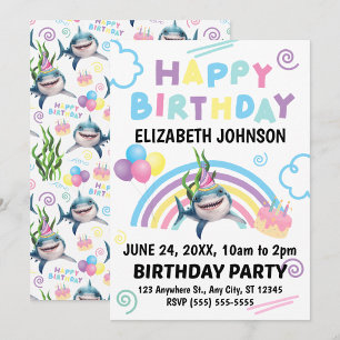 Invitation d'anniversaire requin