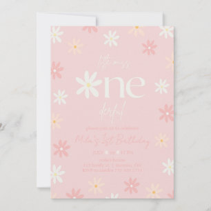 Invitation d'anniversaire rétro boho Daisy 1er ann