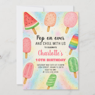 Invitation d'anniversaire Retro Popsicle