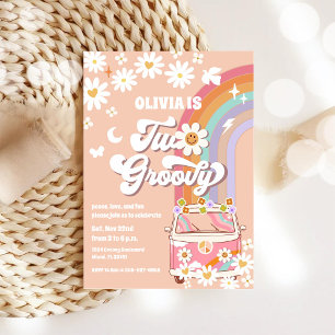 Invitation d'anniversaire Rétro Rainbow Daisy