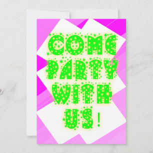 Invitation d'anniversaire Retro Sparkle Neon