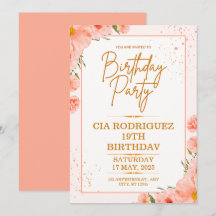 invitation d'anniversaire rose