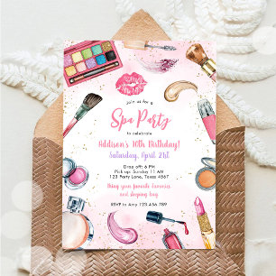 Invitation d'anniversaire rose pour fille de soiré