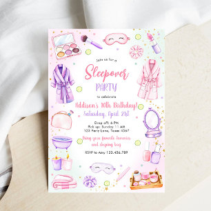 Invitation d'anniversaire rose pour fille de soiré
