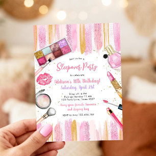 Invitation d'anniversaire rose pour fille pour soi