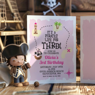 Invitation d'anniversaire rose pour une vie de pir
