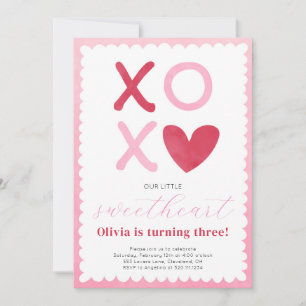 Invitation d'anniversaire rose rouge Little Sweeth