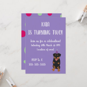 Invitation d'anniversaire Rottweiler