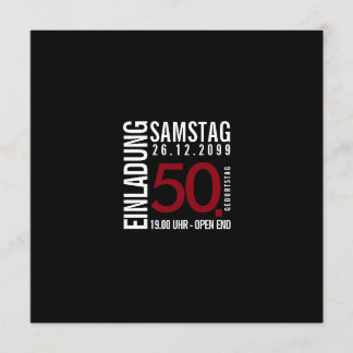 Invitation d'anniversaire (rouge foncé ou couleur