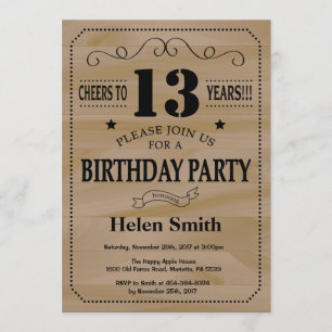 Invitation d'anniversaire Rustic Wood