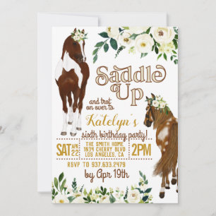 Invitation d'anniversaire Saddle-Up Horse
