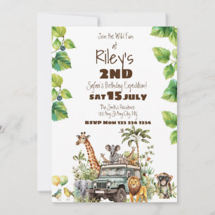 Invitation d'anniversaire Safari