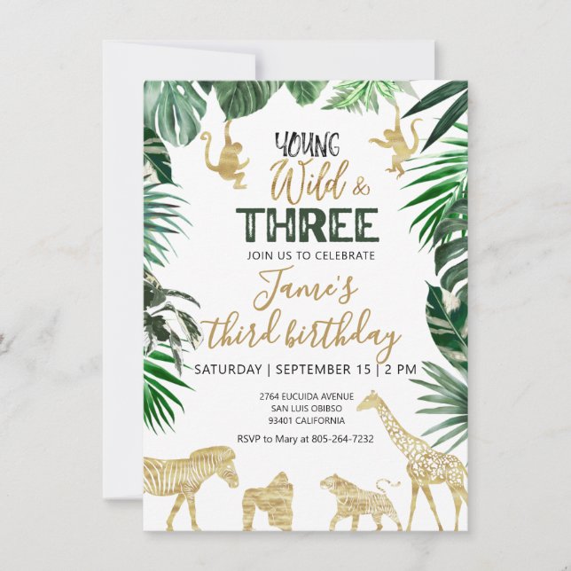 Invitation d'anniversaire Safari (Devant)