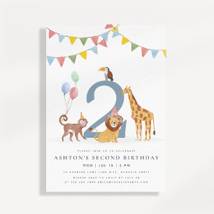 Invitation d'anniversaire Safari Animaux Fête Jung