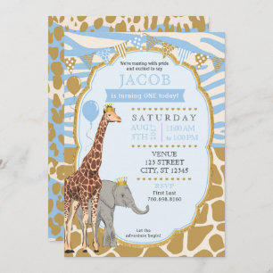 Invitation d'anniversaire Safari - Blue