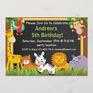 Invitation d'anniversaire Safari, invitation jungl