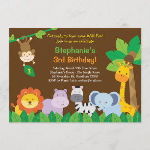 Invitation d'anniversaire Safari / Invitation Safa