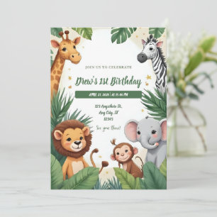 Invitation d'anniversaire Safari Jungle