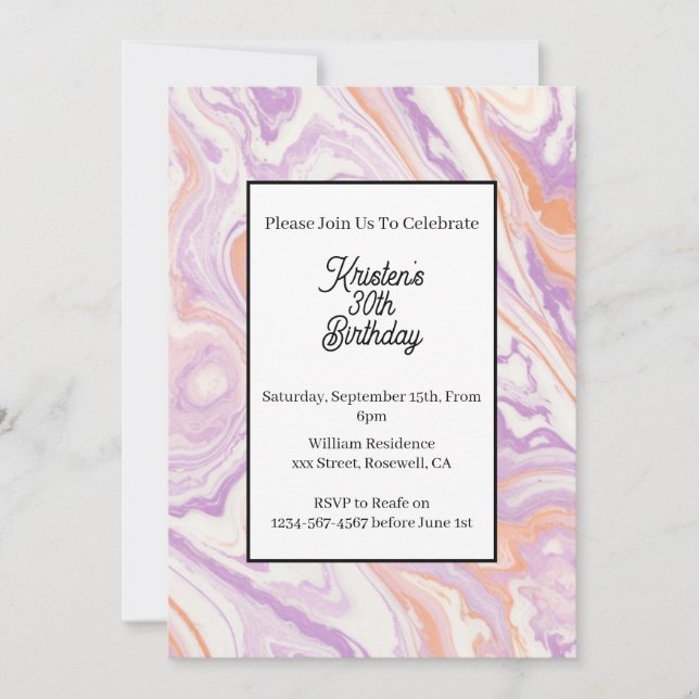 Invitation d'anniversaire simple (Devant)