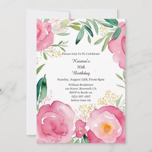 Invitation d'anniversaire simple (Devant)