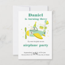 Invitation d'anniversaire Simple Avion ✈️