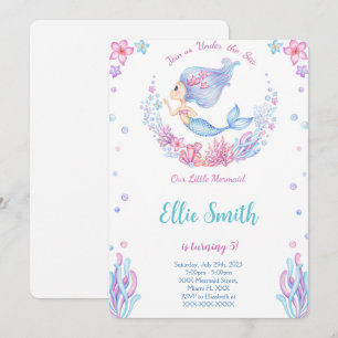 Invitation d'anniversaire sirène