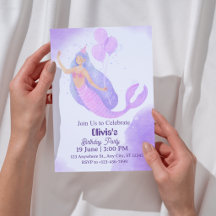 Invitation d'anniversaire sirène pour filles