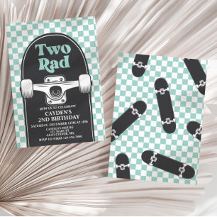 Invitation d'anniversaire Skateboard Two Rad 2 ans